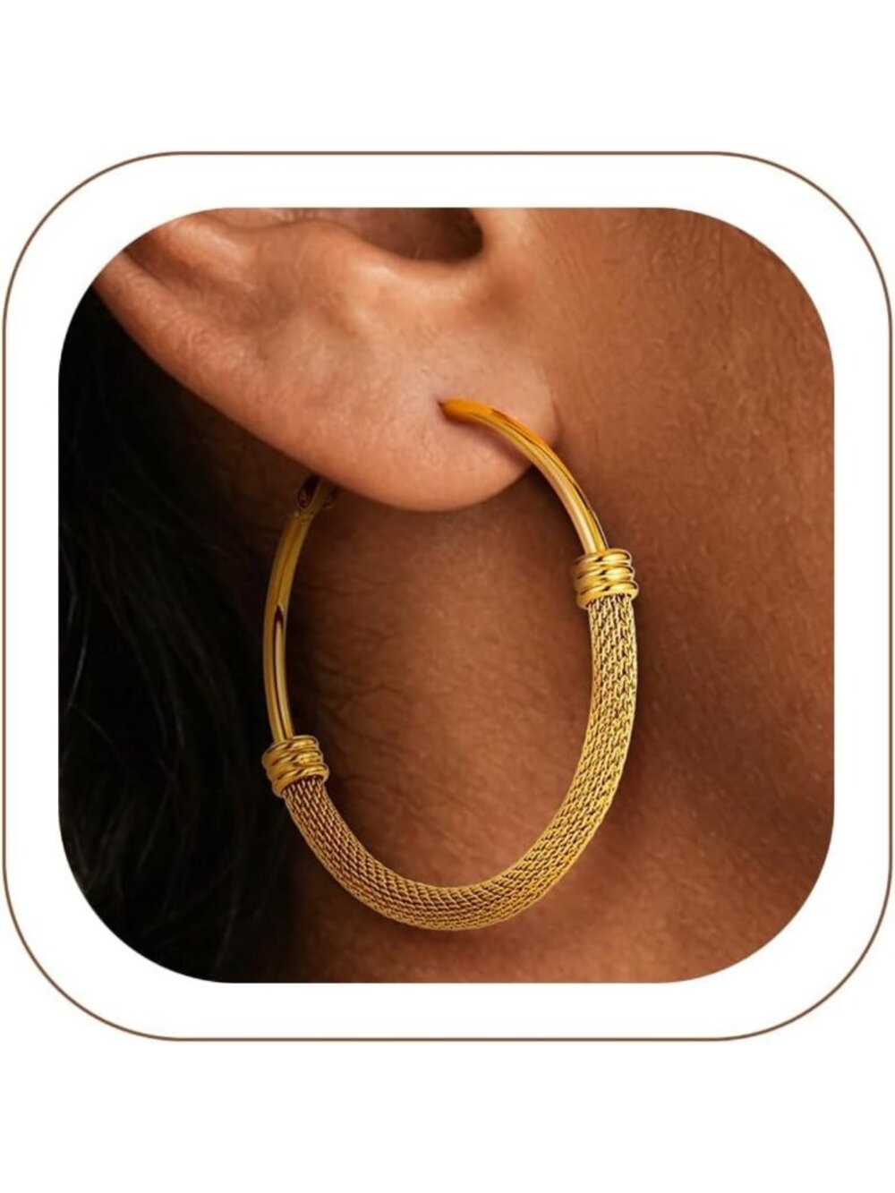 Elegant 14K Gold Plated Hoop Earrings for Women | Durable Stainless Steel Design